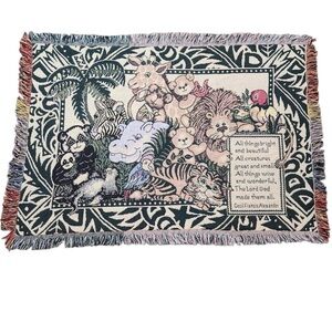 VTG BABY ANIMALS COLORS OF THE RAINBOW FRINGE 🌈 ALL THINGS BRIGHT & BEAUTIFUL